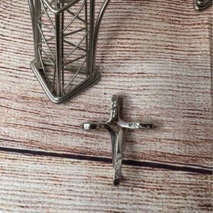 AMAZING STERLING SILVER 2 SIDED ARTISTIC CROSS